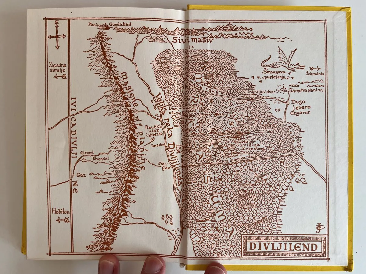 A double-page map of Wilderland