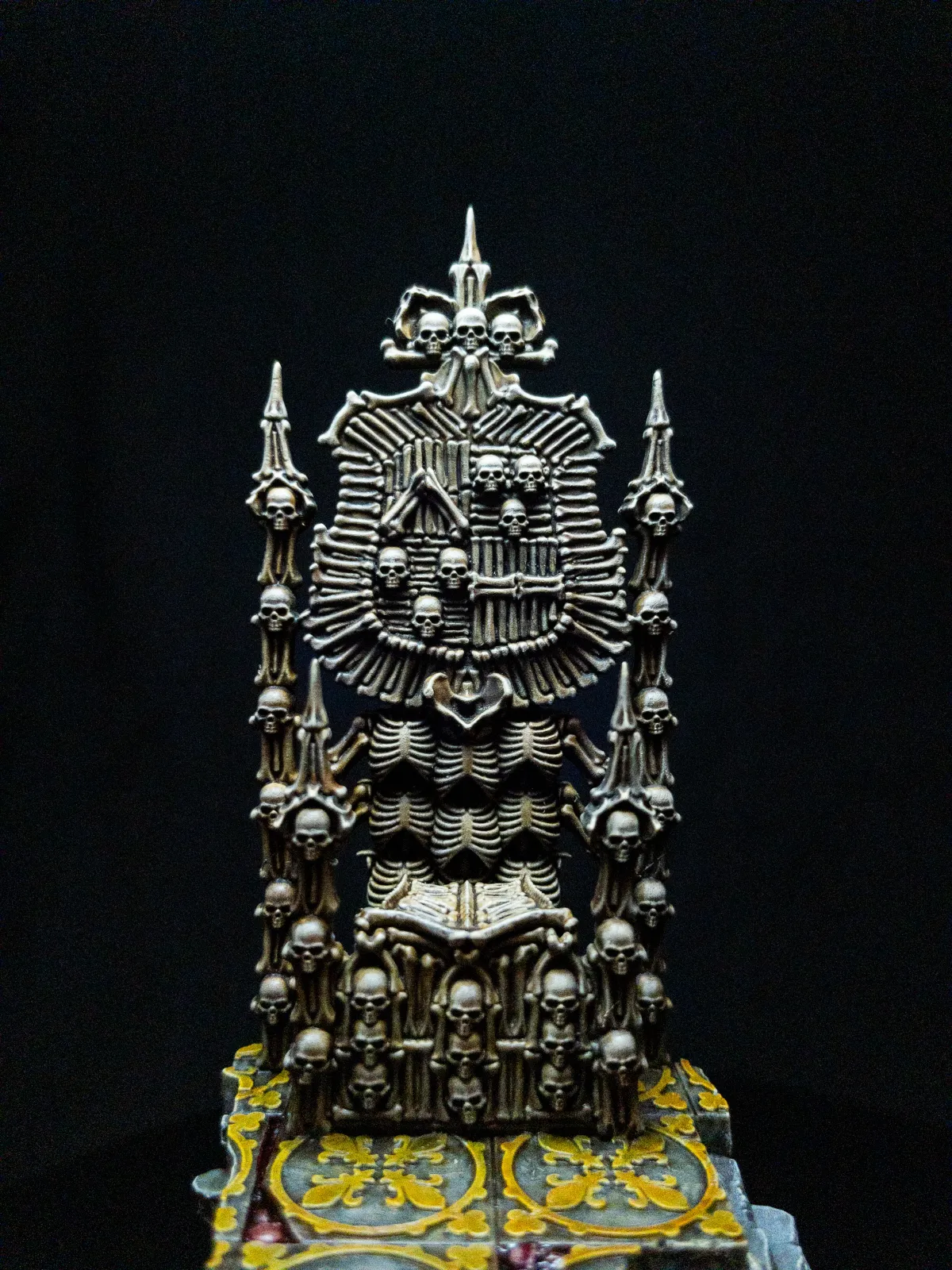 Gilded bone throne from the front